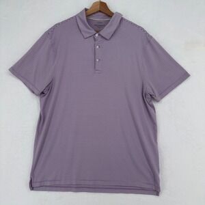 J.Crew Performance Golf Polo Shirt Purple White Stripe Athletic Short Sleeve XL